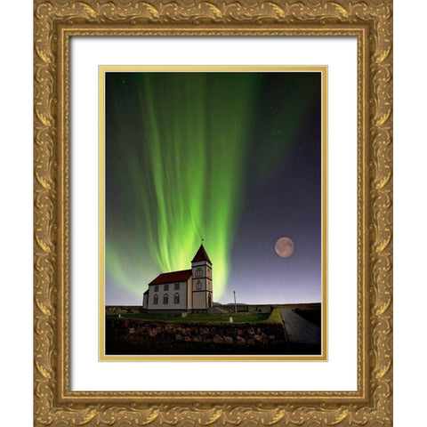 Holy Lights Gold Ornate Wood Framed Art Print with Double Matting by H. Ingibergsson, Torsteinn