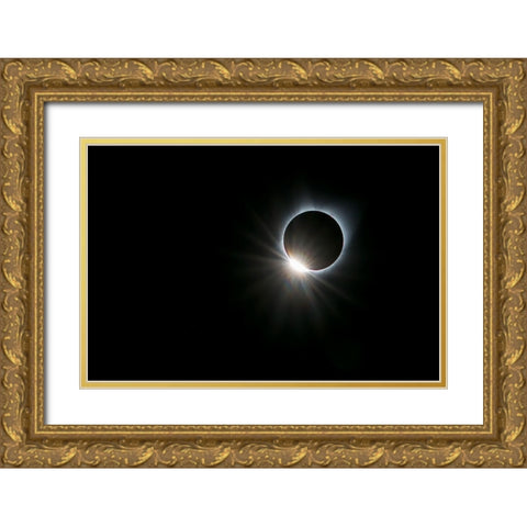 Solar Ring Gold Ornate Wood Framed Art Print with Double Matting by Zhu, Hua