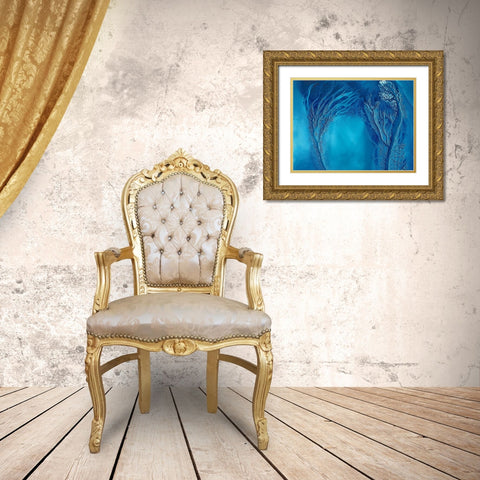 Touching Gold Ornate Wood Framed Art Print with Double Matting by Xu, Mei