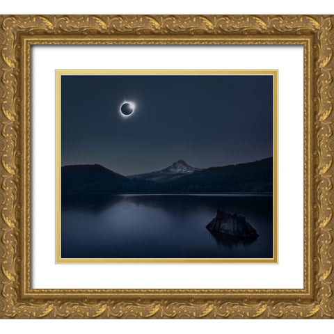 Peaceful Gold Ornate Wood Framed Art Print with Double Matting by Poreider, Annie