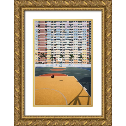 Rainbow Gold Ornate Wood Framed Art Print with Double Matting by Jiang, Kevin