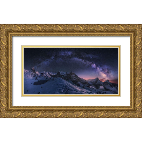 Entrelagos Gold Ornate Wood Framed Art Print with Double Matting by F. Turienzo, Carlos
