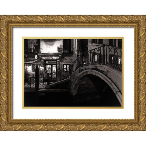 Trattoria Al Ponte Gold Ornate Wood Framed Art Print with Double Matting by Vegh, Izabella