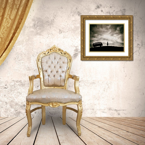 Freedom Gold Ornate Wood Framed Art Print with Double Matting by Damsten, Petri