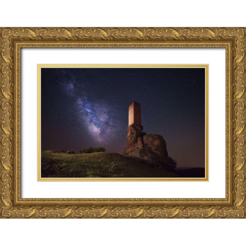 Night At Tower Of Joy Gold Ornate Wood Framed Art Print with Double Matting by Alvaro, Alberto