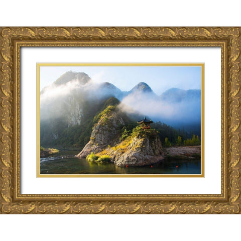 Wollyubong Gold Ornate Wood Framed Art Print with Double Matting by Namkoong, Bongok