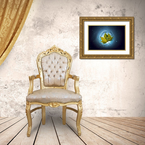 Cosmic Autumn Gold Ornate Wood Framed Art Print with Double Matting by Lazarov, Alexandar