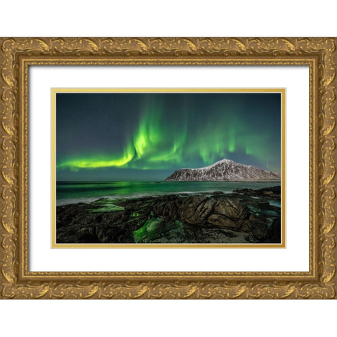Peaceful Skagsanden Gold Ornate Wood Framed Art Print with Double Matting by Pelissier, Marc