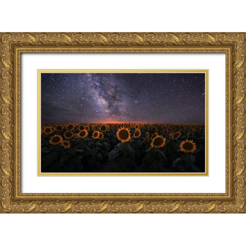 Dreamscape Gold Ornate Wood Framed Art Print with Double Matting by Xu, Mei