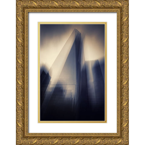 Nyc Gold Ornate Wood Framed Art Print with Double Matting by Della Latta, Massimo