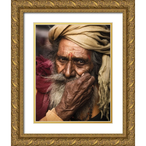 Red And Yellow Gold Ornate Wood Framed Art Print with Double Matting by Jonas, Nadav