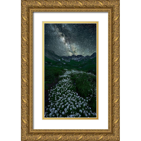 Starring Path Gold Ornate Wood Framed Art Print with Double Matting by Xu, Mei
