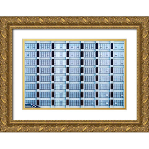 The Waiting Car Gold Ornate Wood Framed Art Print with Double Matting by Flour, Piet