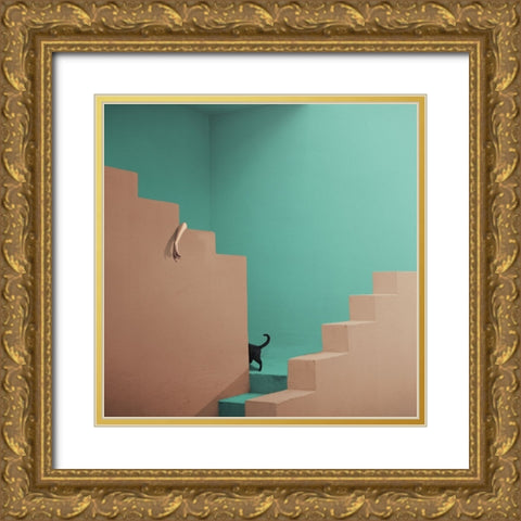 Seek And Ye Shall Find  - X Gold Ornate Wood Framed Art Print with Double Matting by Hardibudi