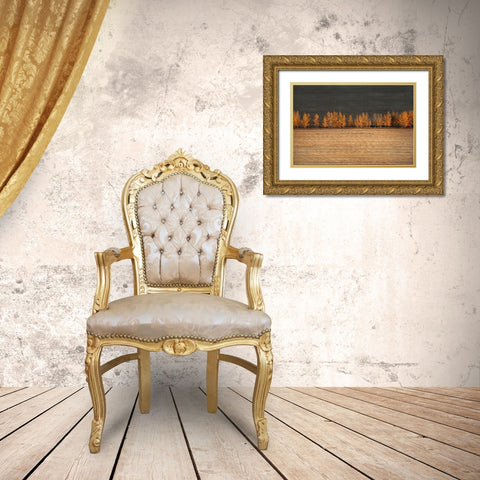 Autumn Colors Gold Ornate Wood Framed Art Print with Double Matting by Tianqi