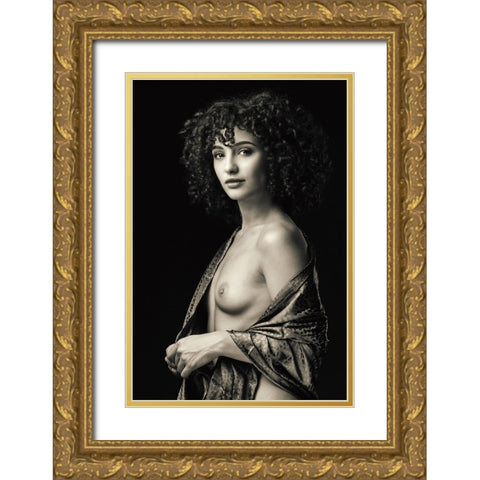 Classical Beauty Gold Ornate Wood Framed Art Print with Double Matting by Slotboom, Jan