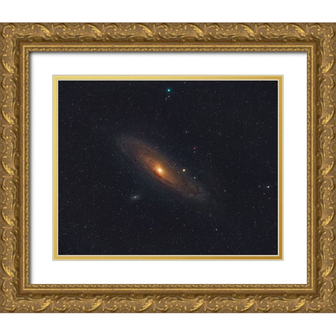 Andromeda Galaxy Gold Ornate Wood Framed Art Print with Double Matting by Auf dem, Andrea