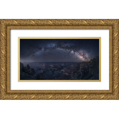 Grand Canyon - Art Of Night Gold Ornate Wood Framed Art Print with Double Matting by F. Turienzo, Carlos