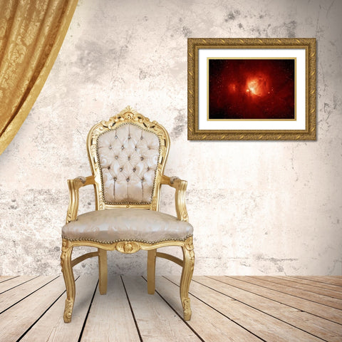 M42 - Orion Nebula Gold Ornate Wood Framed Art Print with Double Matting by Maupetit, Arnaud