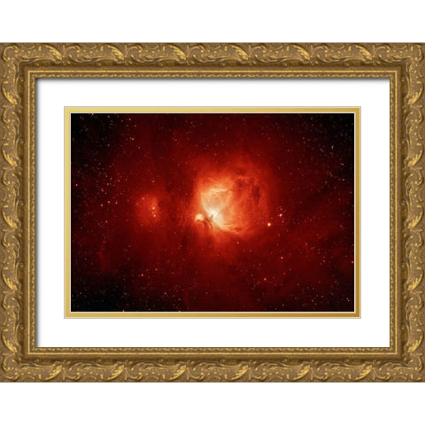 M42 - Orion Nebula Gold Ornate Wood Framed Art Print with Double Matting by Maupetit, Arnaud