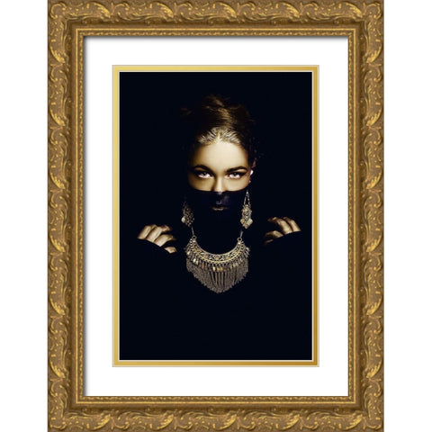 Coyolxauhqui Gold Ornate Wood Framed Art Print with Double Matting by Bolgov, Ruslan