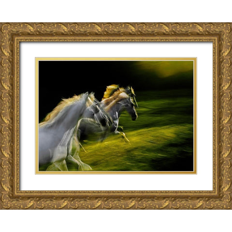 White Goddnesses Gold Ornate Wood Framed Art Print with Double Matting by Malovrh, Milan