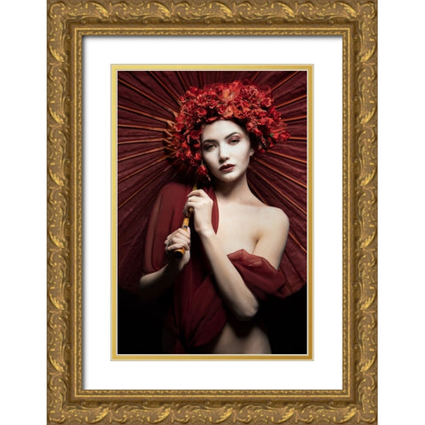 Aichiyo Gold Ornate Wood Framed Art Print with Double Matting by Siegart