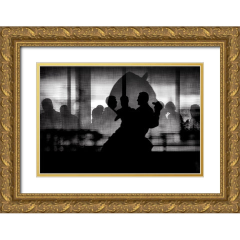 Silent Reflection Gold Ornate Wood Framed Art Print with Double Matting by Khemkum, Ekkachai