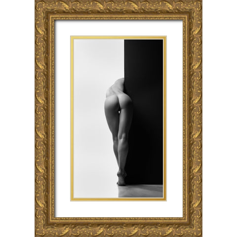 Yin Yang Gold Ornate Wood Framed Art Print with Double Matting by Valevicius, Aurimas