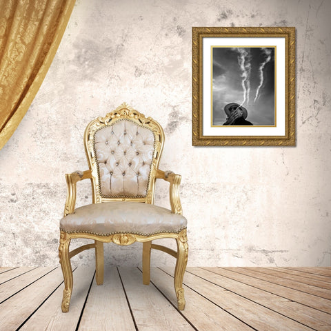 Smoking Gold Ornate Wood Framed Art Print with Double Matting by Guo, Leah