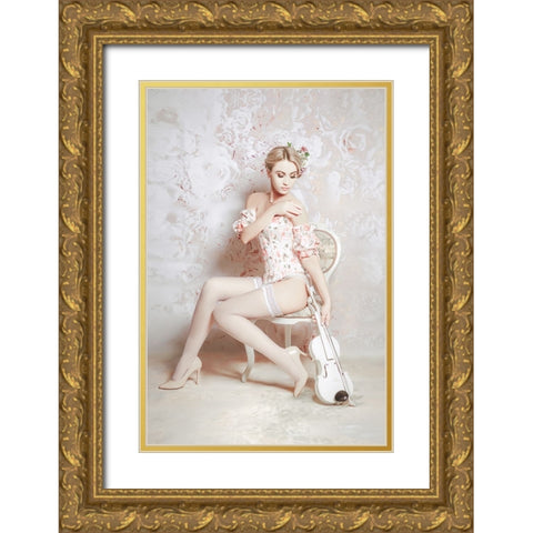 Bright Melody Gold Ornate Wood Framed Art Print with Double Matting by Bolgov (Axe), Ruslan