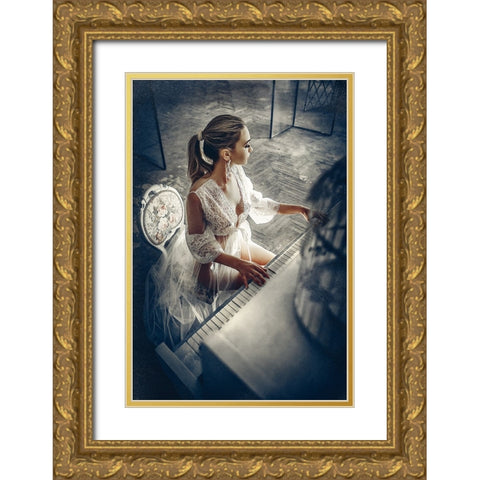 In The Music Of Light Gold Ornate Wood Framed Art Print with Double Matting by Bolgov (Axe), Ruslan