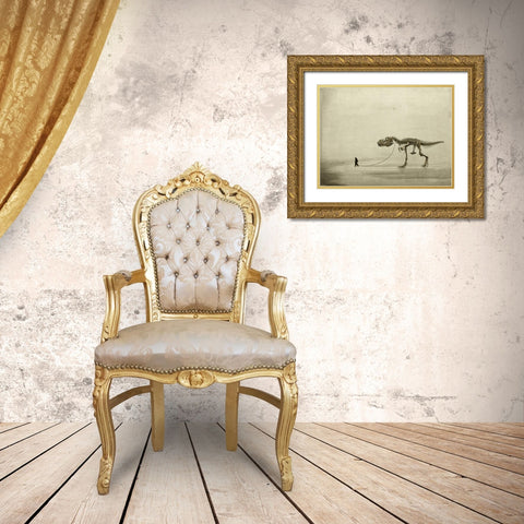 The Walk Gold Ornate Wood Framed Art Print with Double Matting by Hummel, Jeffrey