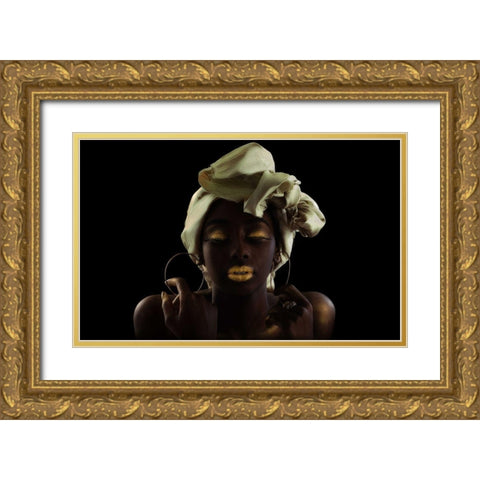 Gold On Black Gold Ornate Wood Framed Art Print with Double Matting by Eichelberg, Amnon