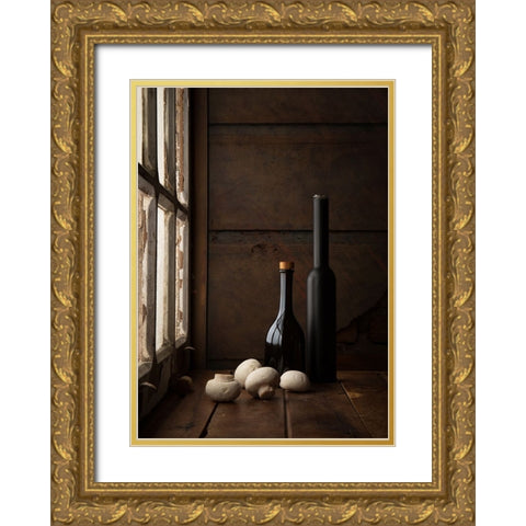 Mushroom Gold Ornate Wood Framed Art Print with Double Matting by Laercio, Luiz