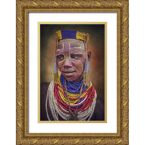 Color Caro Gold Ornate Wood Framed Art Print with Double Matting by Yosifov, Svetlin