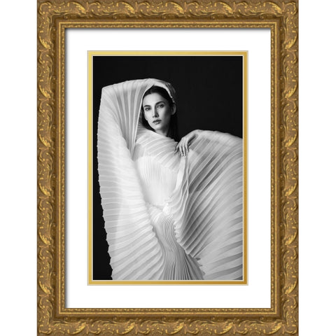 Agnes Gold Ornate Wood Framed Art Print with Double Matting by Naderi, Peyman