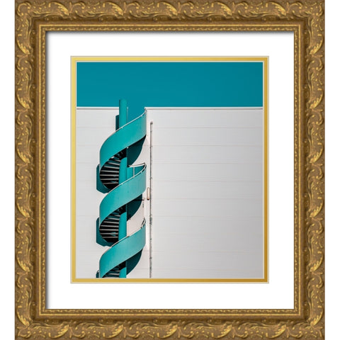 ... Spiral Gold Ornate Wood Framed Art Print with Double Matting by Vollrath, Jorg