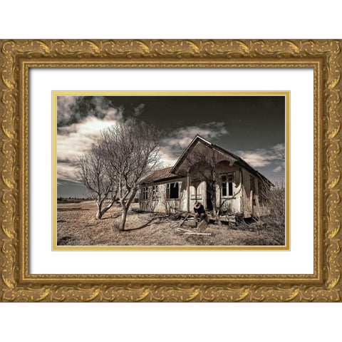 John Wayneaas Official Retirement Gold Ornate Wood Framed Art Print with Double Matting by H. Ingibergsson, Torsteinn