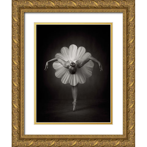 Floral Ballet Gold Ornate Wood Framed Art Print with Double Matting by Studio, Catchlight
