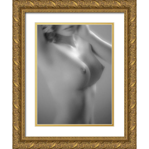 Nude Art Gold Ornate Wood Framed Art Print with Double Matting by Thien Vu, Vu