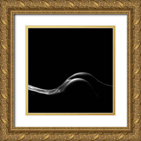 Line Gold Ornate Wood Framed Art Print with Double Matting by Antonik