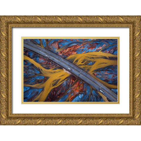 Above The Colorful River Gold Ornate Wood Framed Art Print with Double Matting by Tianqi