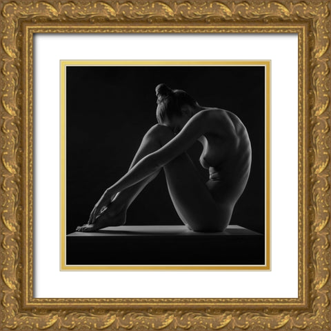 Profile Gold Ornate Wood Framed Art Print with Double Matting by Valevicius, Aurimas