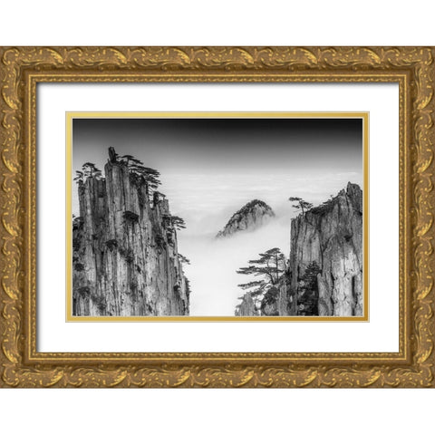 Er?App Gold Ornate Wood Framed Art Print with Double Matting by Chenzhe