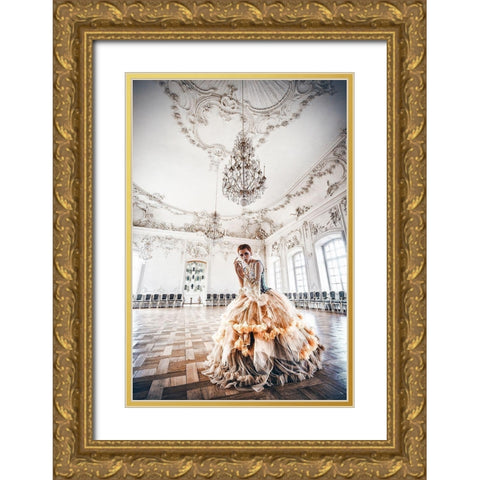 White Waltz Gold Ornate Wood Framed Art Print with Double Matting by Bolgov, Ruslan