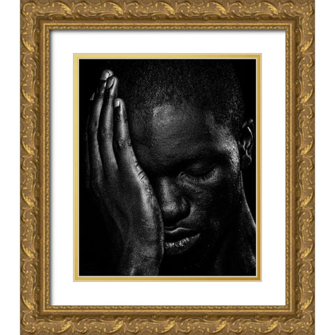 Why Go Gold Ornate Wood Framed Art Print with Double Matting by lotzin -, mario
