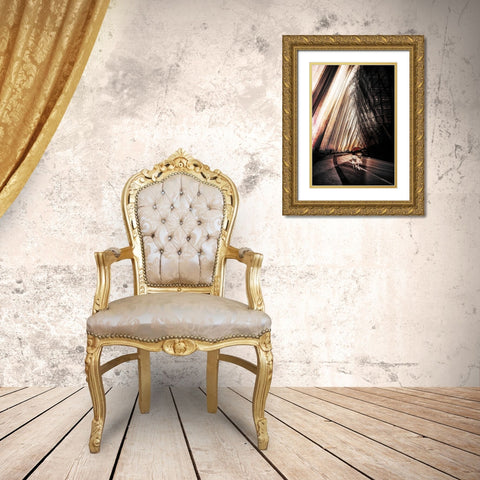 Women With Parasol Gold Ornate Wood Framed Art Print with Double Matting by Chiriaco, Carmine