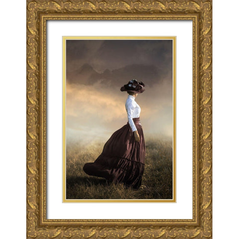 Windy Day Gold Ornate Wood Framed Art Print with Double Matting by Neer, Ildiko