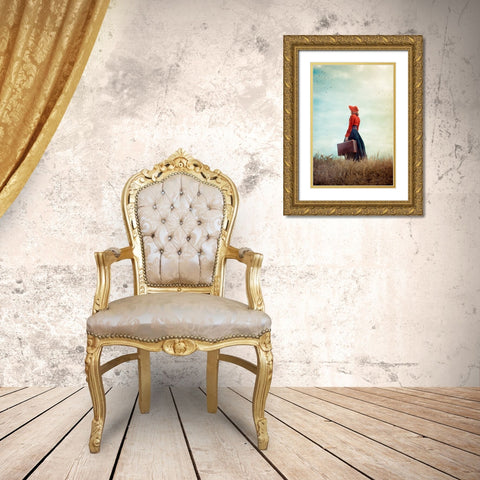 Make Me Stay Gold Ornate Wood Framed Art Print with Double Matting by Neer, Ildiko
